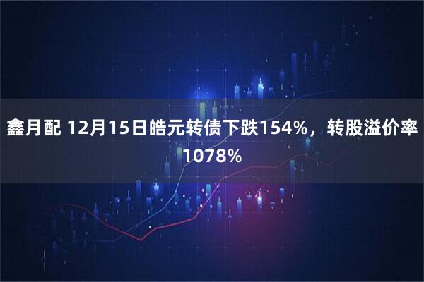 鑫月配 12月15日皓元转债下跌154%，转股溢价率1078%